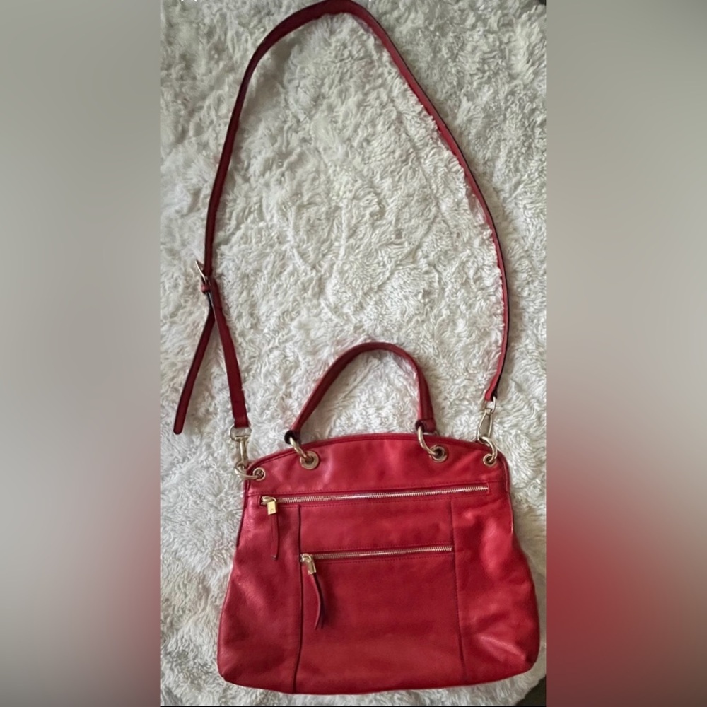 b. makowsky Red Crossbody Bag